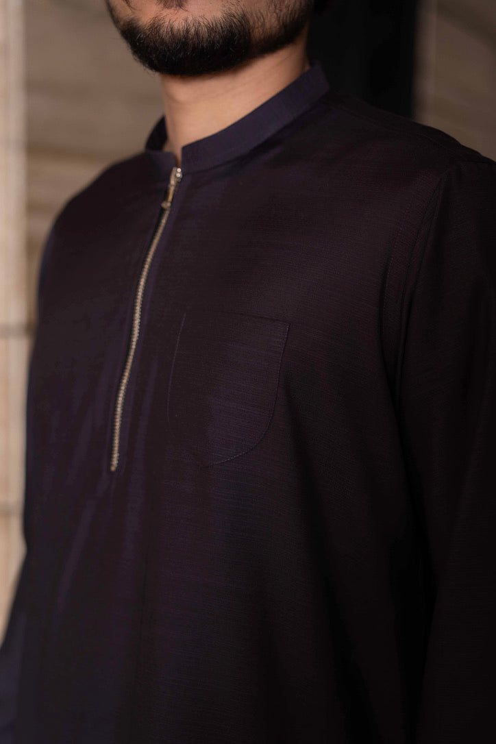 ZARBOL Dark Purple Kurta Shalwar – A Statement of Royal Elegance